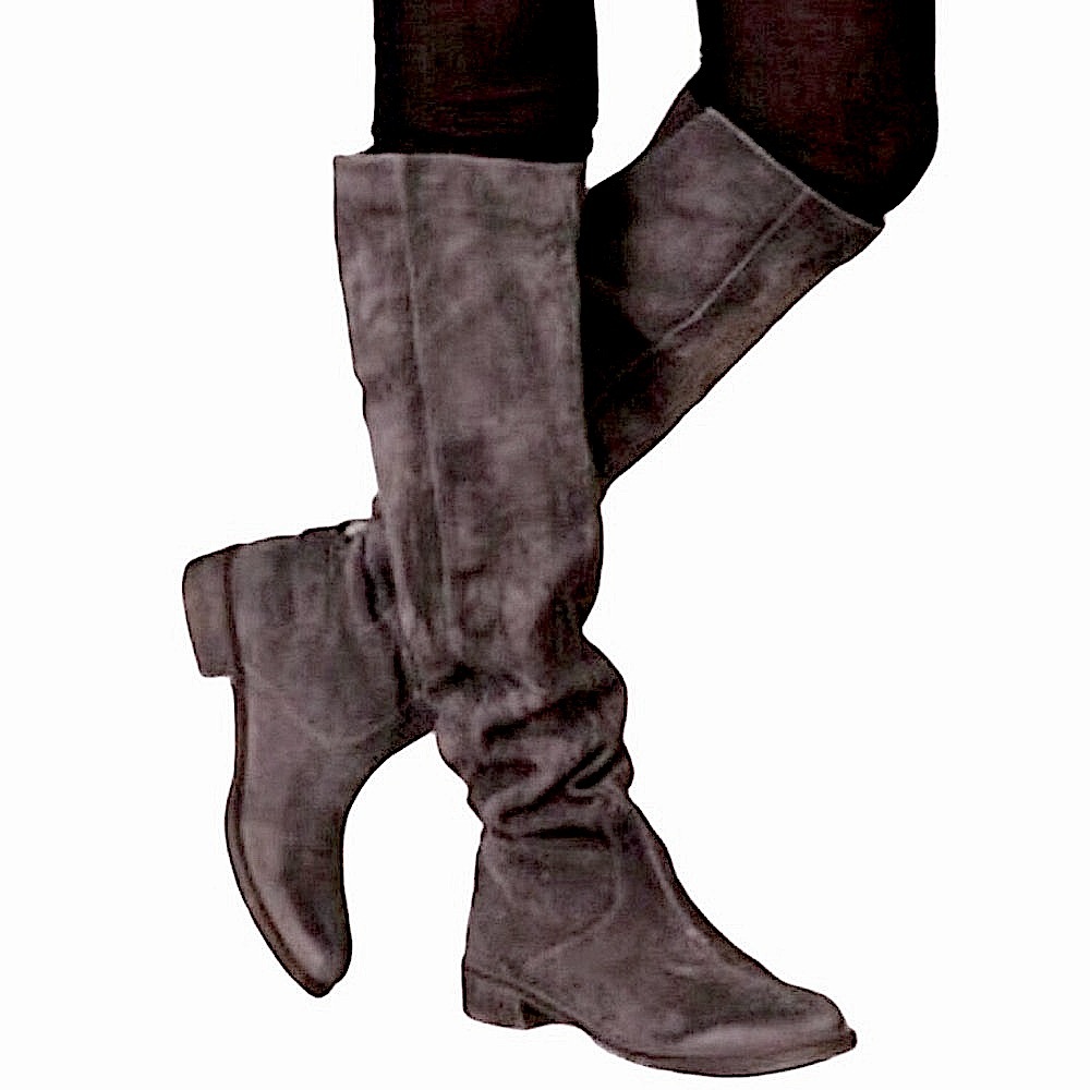BOUTIQUE 9 Boot ANTHROPOLOGIE NICHOLA Boho Suede Leather Gray Brown Black Size 8